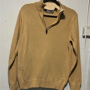 Men's Tan Half-Zip Sweater